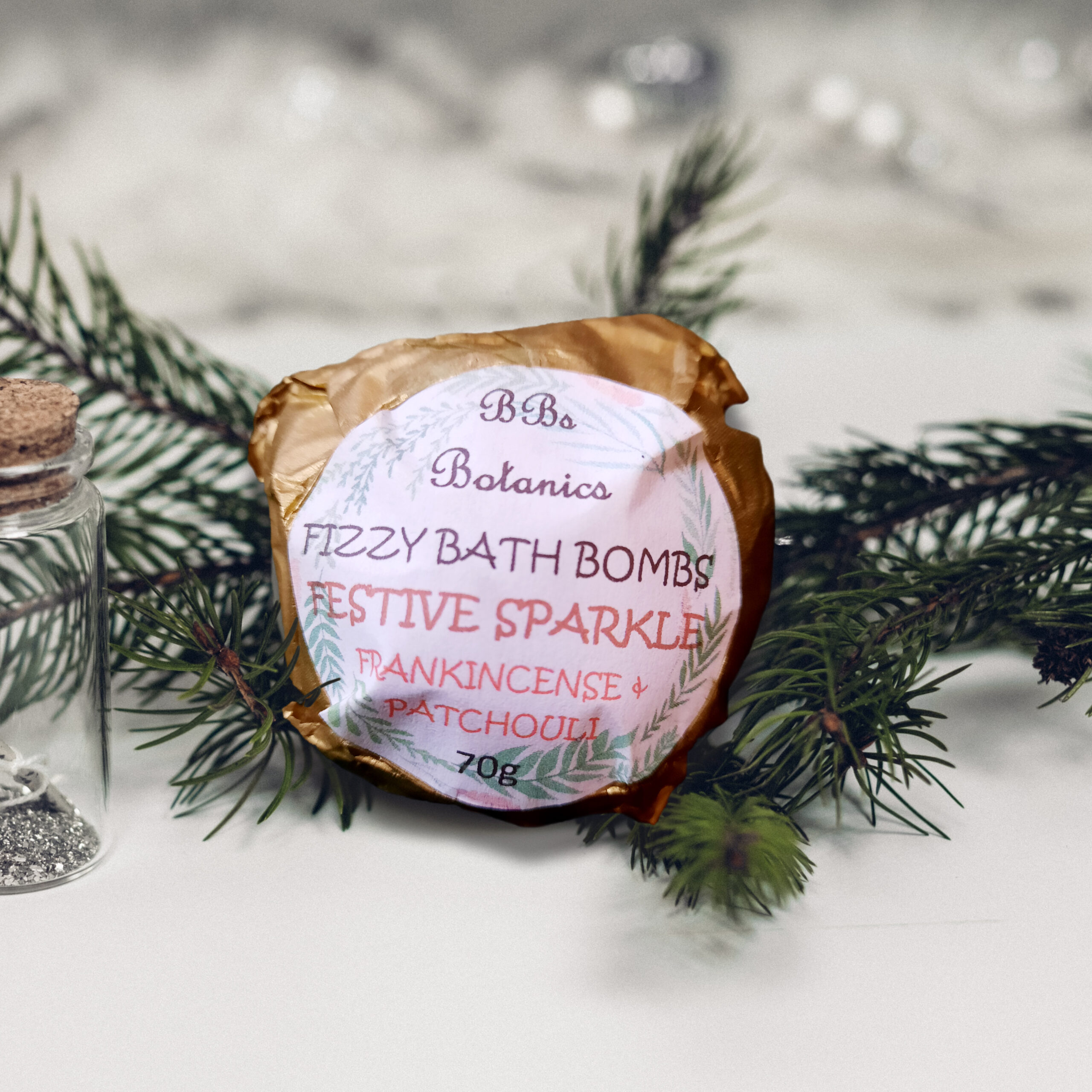 Festive bath bombs